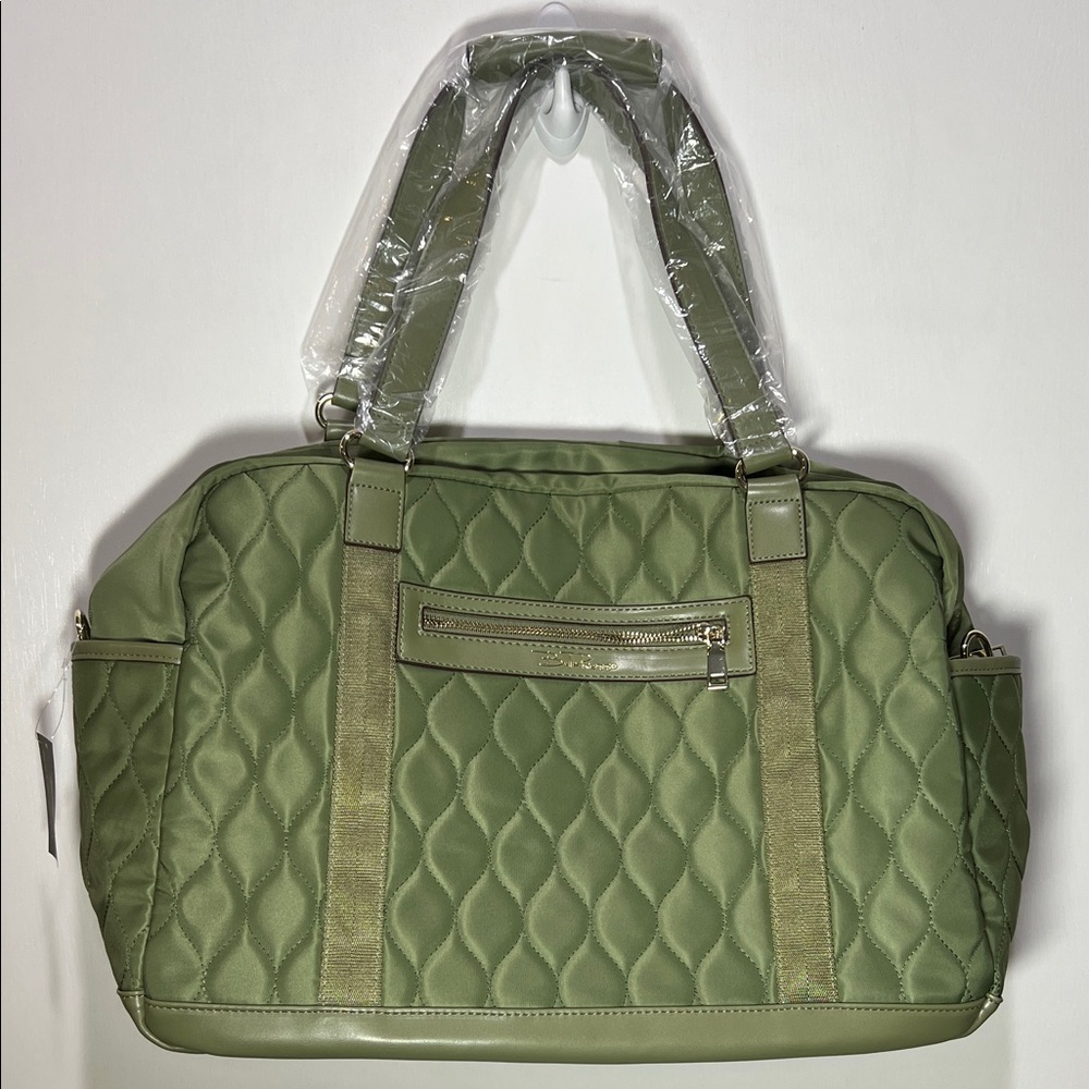 Bella Russo Olive Green 18” Quilted Weekender Duffle